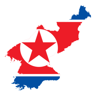 Flag map of North Korea Logo PNG Vector