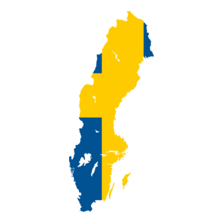 Flag map of Sweden Logo PNG Vector