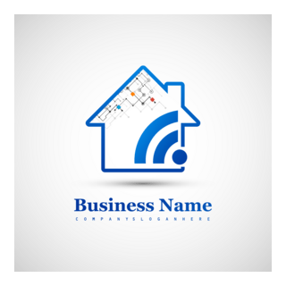 house and wifi Logo PNG Vector