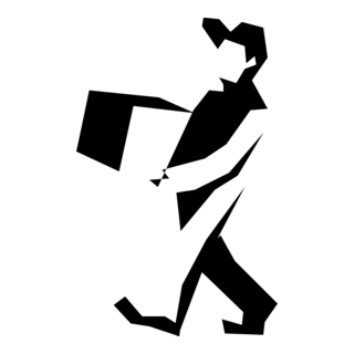 Man silhouette delivery Logo PNG Vector