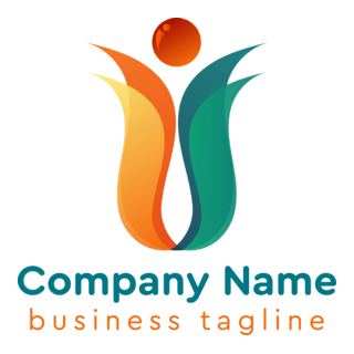 Orange and green Logo PNG Vector