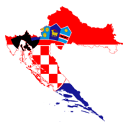 Flag map of Croatia Logo PNG Vector