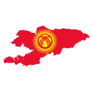 Flag map of Kyrgyzstan Logo PNG Vector