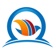 Hand-painted blue circle Logo PNG Vector