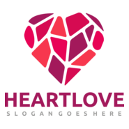 Low poly heart Logo PNG Vector