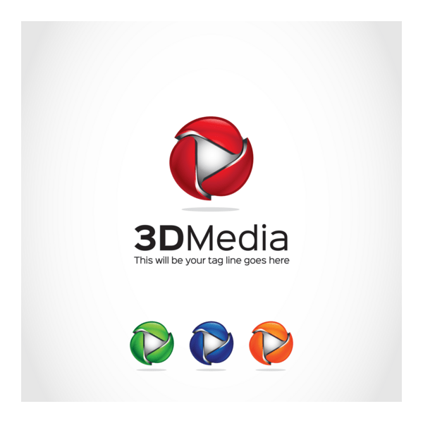 3D Media Logo PNG Vector
