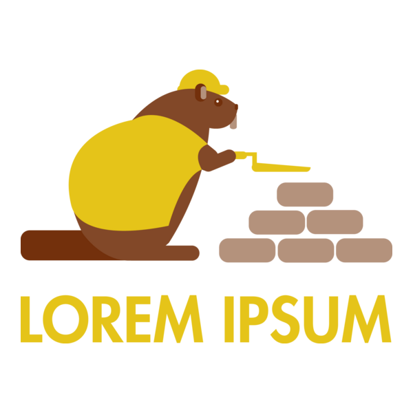 Beaver mascot construction Logo PNG Vector