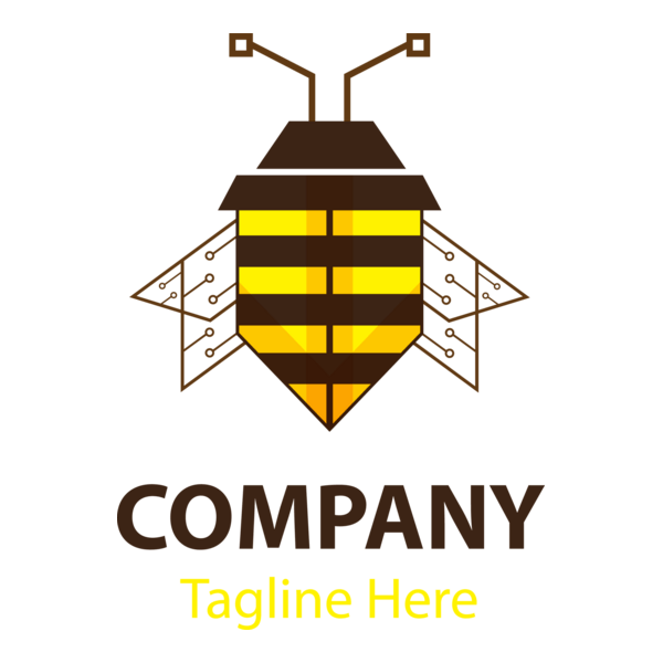Bee shape Logo PNG Vector