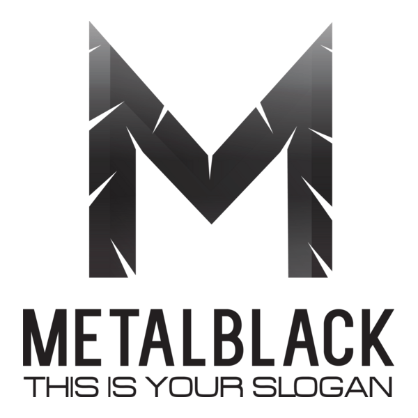 Black Metallic Letter M Logo PNG Vector