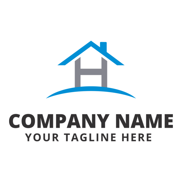 blue and gray house Logo PNG Vector