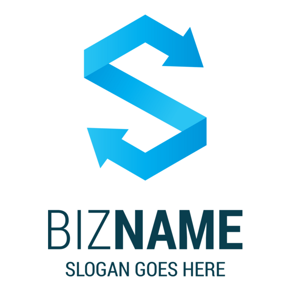 blue arrows with s letter Logo PNG Vector