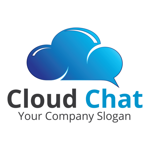 bright blue cloud Logo PNG Vector