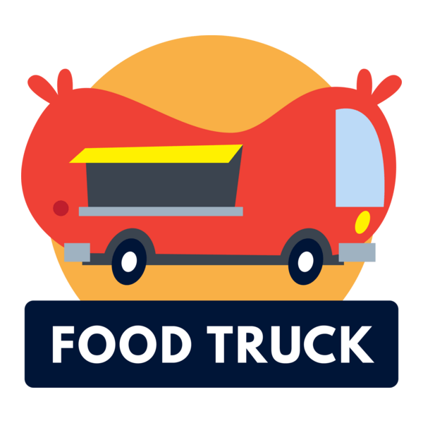 Colorful variety of fun food truck Logo PNG Vector