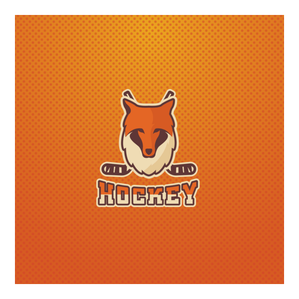 Hockey with a fox Logo PNG Vector
