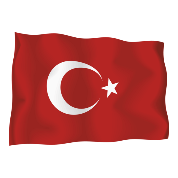 Illustrated Turkish Flag Logo PNG Vector
