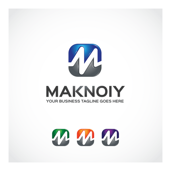 M Letter with business Logo PNG Vector