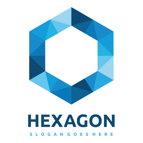 Polygonal hexagon Logo PNG Vector