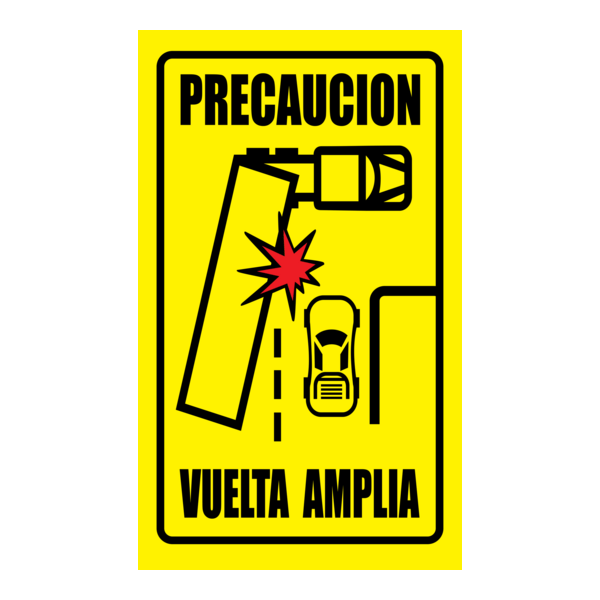 Precaucion vuelta amplia Logo PNG Vector