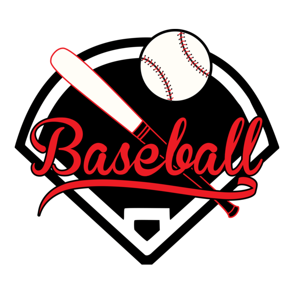 Red and black baseball Logo PNG Vector