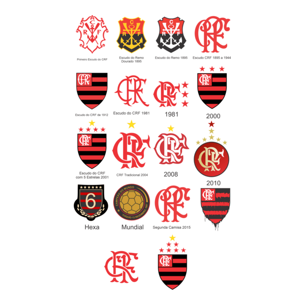 Todos Escudos do Flamengo Logo PNG Vector