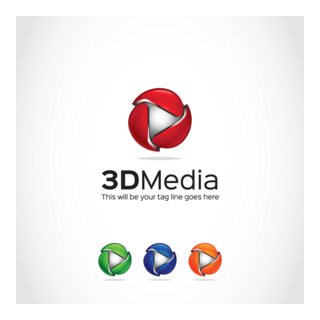 3D Media Logo PNG Vector