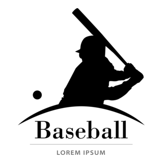 Baseball player silhouette Logo PNG Vector