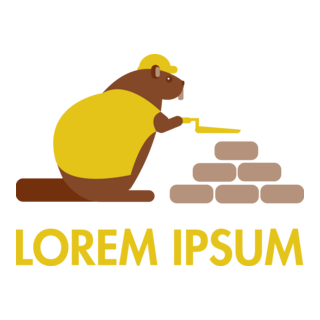 Beaver mascot construction Logo PNG Vector