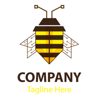 Bee shape Logo PNG Vector