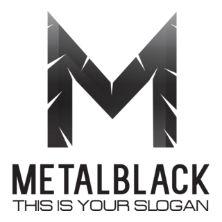 Black Metallic Letter M Logo PNG Vector