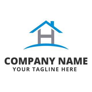 blue and gray house Logo PNG Vector