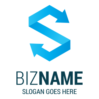 blue arrows with s letter Logo PNG Vector