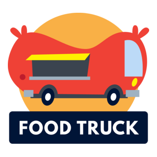 Colorful variety of fun food truck Logo PNG Vector