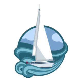 Elegant boat sailing in the sea Logo PNG Vector