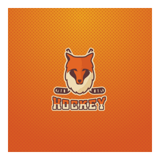 Hockey with a fox Logo PNG Vector