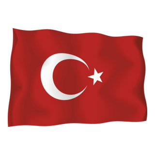 Illustrated Turkish Flag Logo PNG Vector
