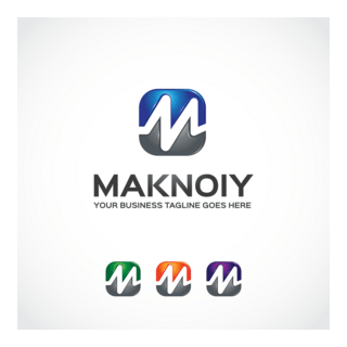 M Letter with business Logo PNG Vector