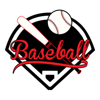 Red and black baseball Logo PNG Vector