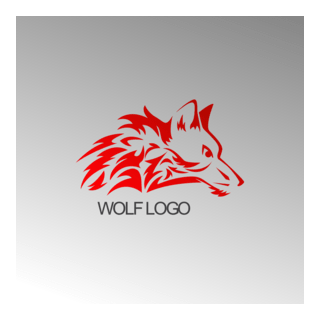 Stylish red wolf Logo PNG Vector