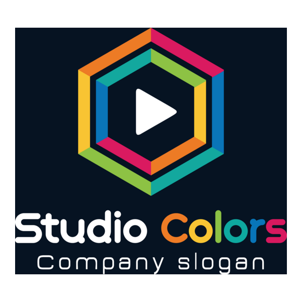 Colorful hexagon Logo PNG Vector