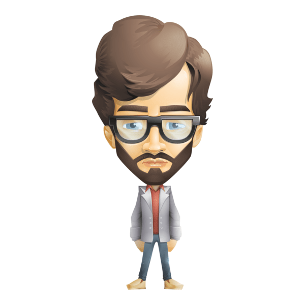 Coloured serious man Logo PNG Vector