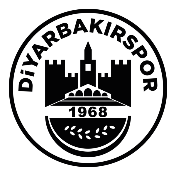 Diyarbakırspor Siyah Monocrome Logo PNG Vector