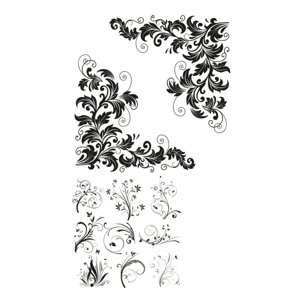 Ornamen floral Logo PNG Vector