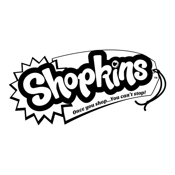 Shopkins black white Logo PNG Vector