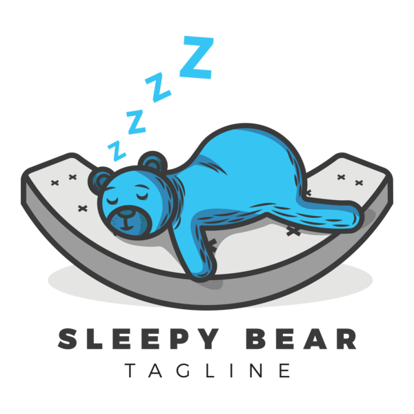 Sleepy bear Logo PNG Vector