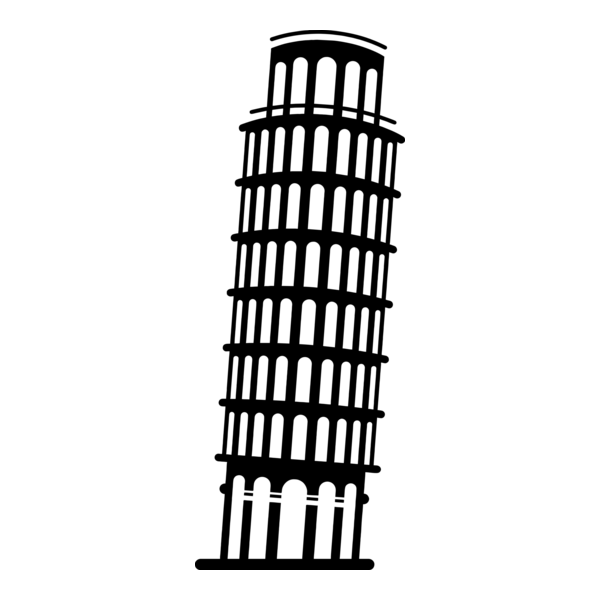 The Tower of Pisa Logo PNG Vector
