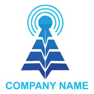 Blue Technology Logo PNG Vector