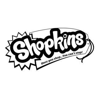 Shopkins black white Logo PNG Vector