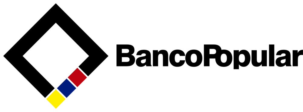 Banco Popular del Ecuador blanco horizontal Logo PNG Vector