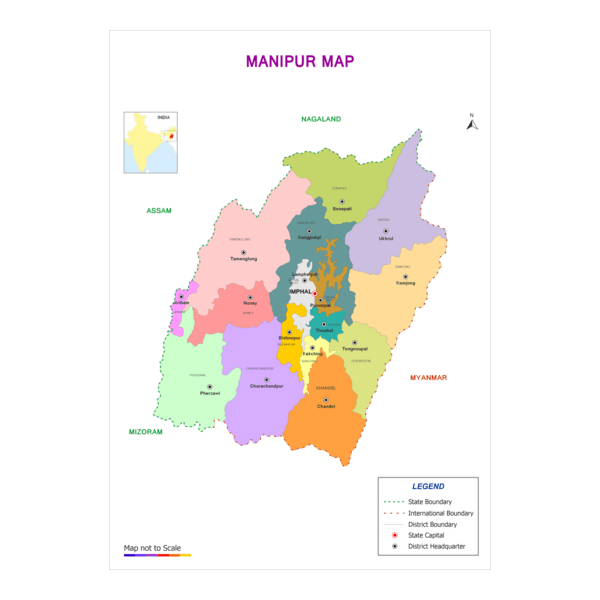Manipur Map (India) Logo PNG Vector