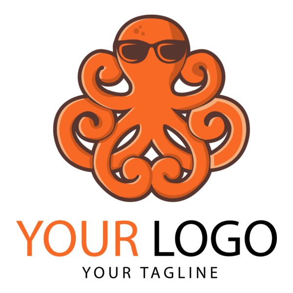 Octopus health and fitness mascot Logo PNG Vector